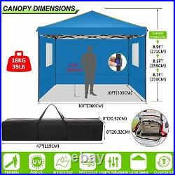 Canopy 10x10 Heavy Duty Gazebo Outdoor Commercial Instant Tent with Mesh Window