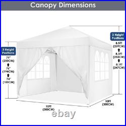 Canopy 10x10 Pop Up Canopy Tent with 4 Sidewalls Party Tents for Parties Wedd