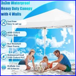 Canopy 10x10 Pop Up Canopy Tent with 4 Sidewalls Party Tents for Parties Wedd