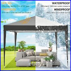 Canopy 10x10 Pop-up Party Gazebo Tent Waterproof UV Sunshade with 4 Sidewalls