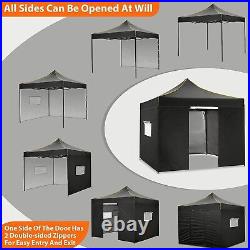 Canopy 10x10 Pop up Tent Commercial Instant Gazebo Waterproof Sidewalls & Window