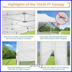 Canopy 10x15ft/10x30ft Heavy Duty Pop up Gazebo Mesh Screen Tent with Sidewalls