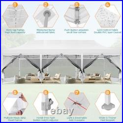 Canopy 10x15ft/10x30ft Heavy Duty Pop up Gazebo Mesh Screen Tent with Sidewalls