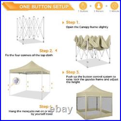 Canopy 10x15ft/10x30ft Heavy Duty Pop up Gazebo Mesh Screen Tent with Sidewalls