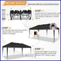 Canopy 10x20' EZ Pop-UP Wedding Party Tent Waterproof Gazebo Heavy Duty Outdoor#