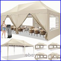 Canopy 10x20' Heavy Duty Commercial Instant Tent Shelter Waterproof Gazebo khaki