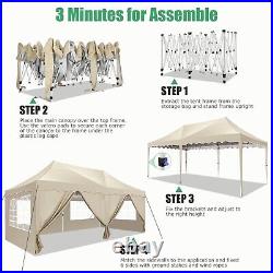 Canopy 10x20' Heavy Duty Commercial Instant Tent Shelter Waterproof Gazebo khaki