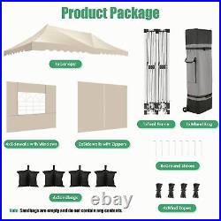 Canopy 10x20' Heavy Duty Commercial Instant Tent Shelter Waterproof Gazebo khaki