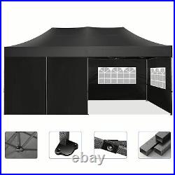 Canopy 10x20 ft Heavy Duty Carport Outdoor Car Shelter Commercial Gazebo Black