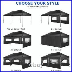 Canopy 10x20 ft Pop Up Heavy Duty Instant Gazebo Beach Tent with 6Walls+Sandbags