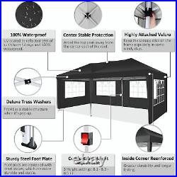 Canopy 10x20FT Gazebo Pop Up Camping Garden Tent Straight Leg with 6 Sidewalls