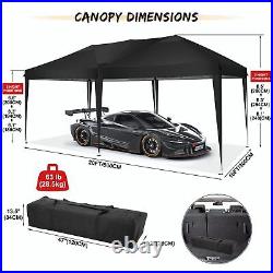 Canopy 10x20FT Gazebo Pop Up Camping Garden Tent Straight Leg with 6 Sidewalls