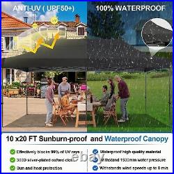 Canopy 10x20ft Pop Up Heavy Duty Tent Wedding Party Gazebo Waterproof Anti-UV