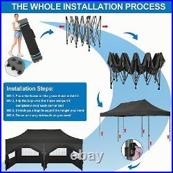 Canopy 10x20ft Pop Up Heavy Duty Tent Wedding Party Gazebo Waterproof Anti-UV