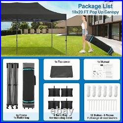 Canopy 10x20ft Pop Up Heavy Duty Tent Wedding Party Gazebo Waterproof Anti-UV