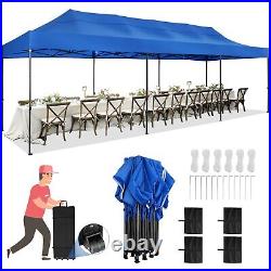 Canopy 10x30 Heavy Duty Gazebo Pop Up Tent Cater Events Pavilion with Roller Bag