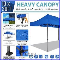 Canopy 10x30 Heavy Duty Gazebo Pop Up Tent Cater Events Pavilion with Roller Bag