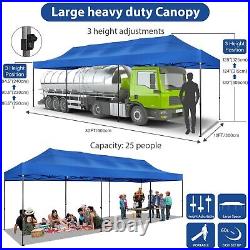 Canopy 10x30 Heavy Duty Gazebo Pop Up Tent Cater Events Pavilion with Roller Bag