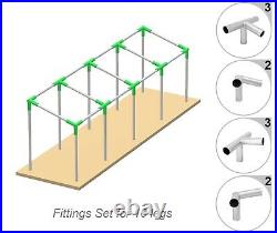 Canopy Fittings Kit 1 3/8 Slant Roof Frame Shelter Carport Deck Shed Greenhous