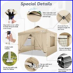 Canopy Folding Instant EZ Pop Up Gazebo Shade Tent UPF50+ Oudoot Party Khaki-Pro