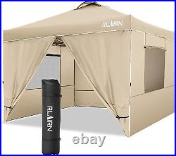 Canopy Folding Instant Pop Up Gazebo Canopy Shade Tent UPF50+ with Mesh Windows/