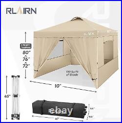 Canopy Folding Instant Pop Up Gazebo Canopy Shade Tent UPF50+ with Mesh Windows/