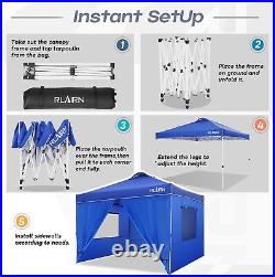 Canopy Folding Instant Pop Up Gazebo Shade Tent UPF50+ withMesh Windows Waterproof