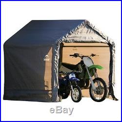 Canopy Storage Shed Carport Portable Garage Gray Barns Outdoor Garden Storage