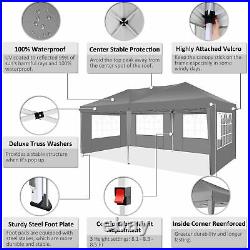 Canopy Tent 10x20'' Gazebo Heavy Duty Party Gazebos Outdoor 6 Sidewalls Shelter