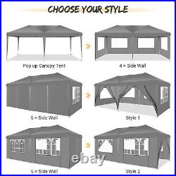 Canopy Tent 10x20'' Gazebo Heavy Duty Party Gazebos Outdoor 6 Sidewalls Shelter