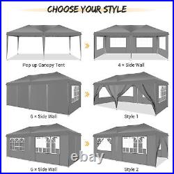 Canopy Tent 10x20ft Gazebo Heavy Duty Party Gazebos Outdoor 6 Sidewalls Shelter