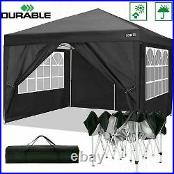 Canopy Tent Heavy Duty 10'x10' Outdoor Wedding Tent Gazebo with 4 Side Walls@