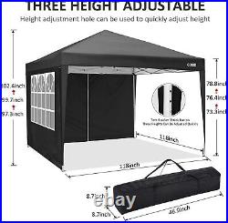 Canopy Tent Heavy Duty 10'x10' Outdoor Wedding Tent Gazebo with 4 Side Walls@