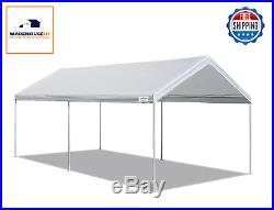 Canopy Tent White Heavy Duty 10x20 FT Steel Carport Portable Car Shelter 6 Legs