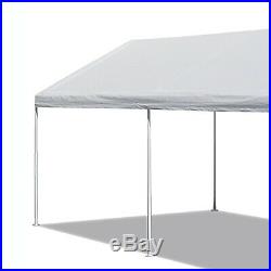 Canopy Tent White Heavy Duty 10x20 FT Steel Carport Portable Car Shelter 6 Legs