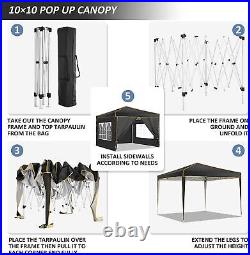 Canopy Waterproof Wedding Party Tent Shed Gazebo 4 Sides Walls 10x10' Heavy Duty
