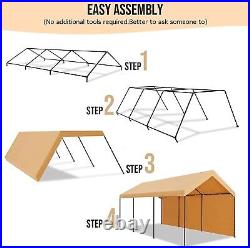 Car Canopy, 10x20 Carport Heavy Duty Outdoor Shelter Garage Car Storage Shed Tent
