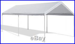 Car Canopy Shelter Cover Garage White 10' x 20' Vehicle Heavy Duty Steel Frame