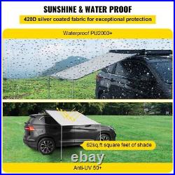 Car Side Awning 7.6'X8.2' Pull-Out Retractable Vehicle Awning Waterproof UV50+
