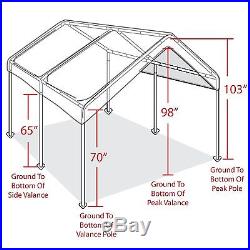 Caravan Canopy 10 X 20 Feet Domain Carport Garage Tent Car Port Shelter