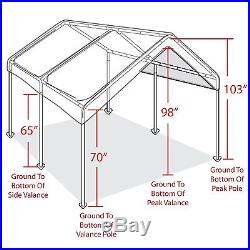Caravan Canopy 10 X 20 Feet Domain Carport Garage Tent Car Port Shelter, NEW