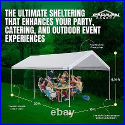 Caravan Canopy Domain 10 x 20 Foot Straight Leg Instant Canopy Tent Set, White