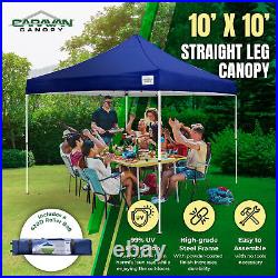 Caravan Canopy M Series Pro 2 10 x 10 Foot Shade Tent with Roller Bag, Navy Blue