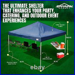 Caravan Canopy M Series Pro 2 10 x 10 Foot Shade Tent with Roller Bag, Navy Blue