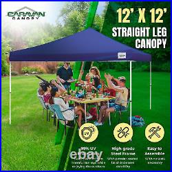 Caravan Canopy M Series Pro 2 12 x 12 Foot Straight Leg Instant Canopy, Blue