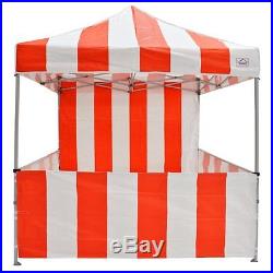 Carnival 8x8 Pop up Canopy Kit Red and White Striped Food & Game Vendor Booth