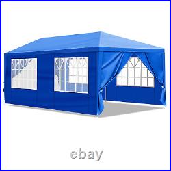 Carpa 10x20 Azul Para Fiestas De Exterior Patio Playa Con 6 Paredes Impermeable