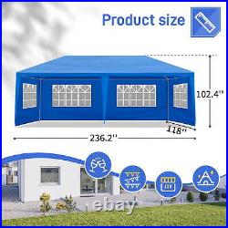 Carpa 10x20 Azul Para Fiestas De Exterior Patio Playa Con 6 Paredes Impermeable