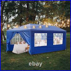 Carpa 10x20 Azul Para Fiestas De Exterior Patio Playa Con 6 Paredes Impermeable