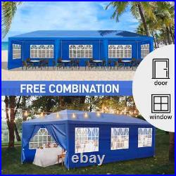 Carpa 10x30 Azul Para Fiestas De Exterior Patio Playa Con 8 Paredes Impermeable